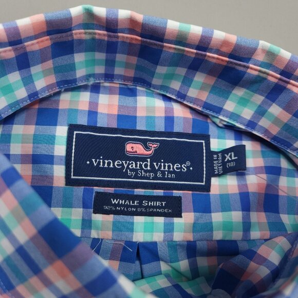 Vineyard Vines Boys Coconut Grove Performance Whale Shirt Preppy XL(18) - Picture 4 of 8